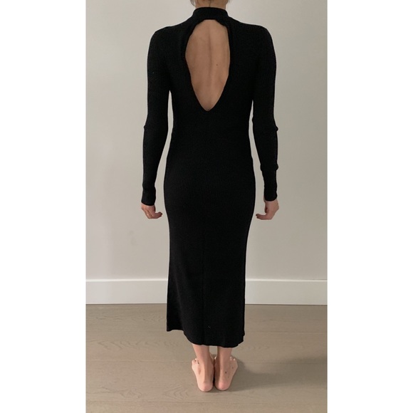 Oak + Fort Long Knit Mock Neck Dress Xs - Picture 2 of 2